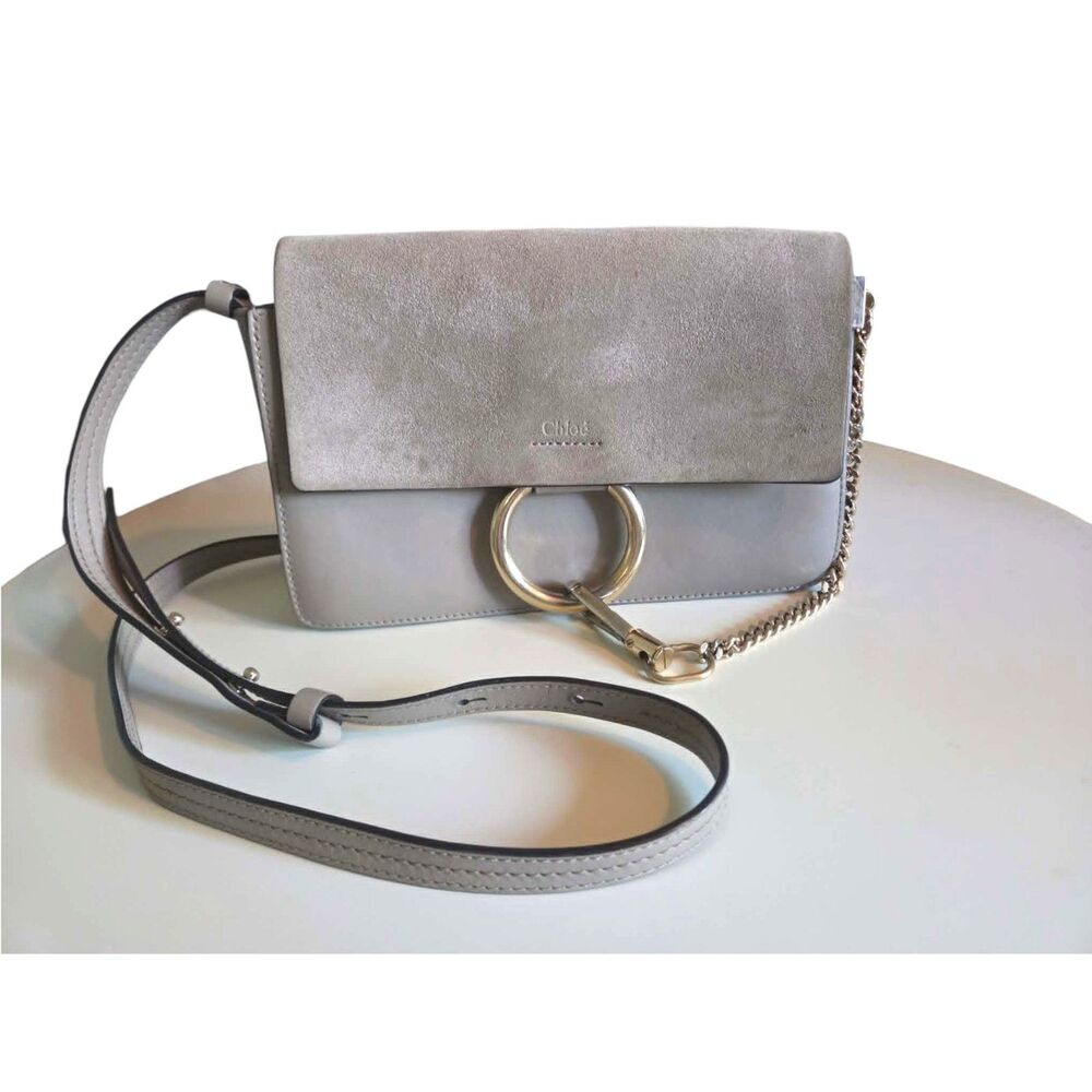 Authentic Chloé Chloe Small Faye Leather & Suede Crossbody Bag with Entrupy COA